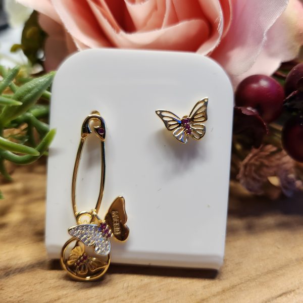 Ohrstecker-Set "Schmetterling" - 14K vergoldet – Bild 5