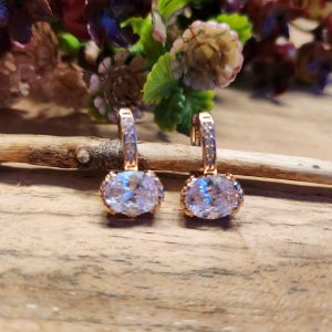 Ohrringe in Rosé-gold vergoldet mit Zirkonia