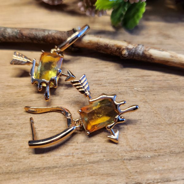 Stylische Ohrringe mit Pfeil 18K vergoldet – Bild 3