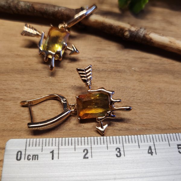 Stylische Ohrringe mit Pfeil 18K vergoldet – Bild 4