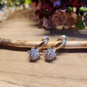 Ohrringe "Isabella"- 18K vergoldet mit Zirkonia in weiß