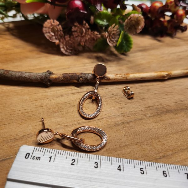 Ohrstecker modern - 18K vergoldet- mit Zirkonia – Bild 4