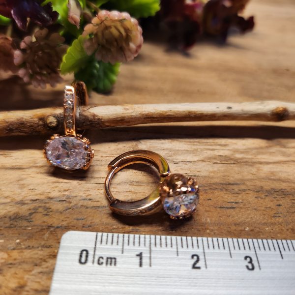 Ohrringe in Rosé-gold vergoldet mit Zirkonia – Bild 4