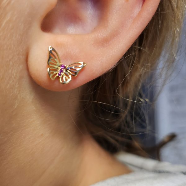 Ohrstecker-Set "Schmetterling" - 14K vergoldet – Bild 4