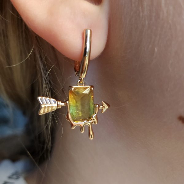 Stylische Ohrringe mit Pfeil 18K vergoldet – Bild 5