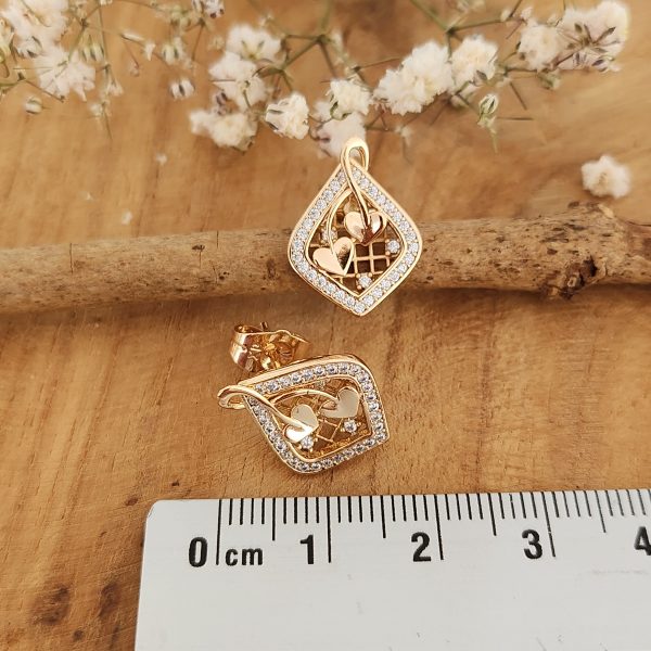 Schmuckset "Amalia" 3-teilig, 18K vergoldet mit Zirkonia Steinen – Bild 3