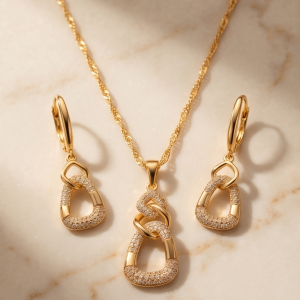 Schmuckset "Wien" 3 - teilig 18K vergoldet Zirkonia