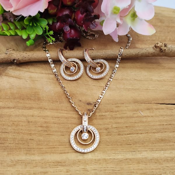 Set "Milano" 3-teilig 18K vergoldet mit funkelnden Zirkonia - Steinen – Bild 6