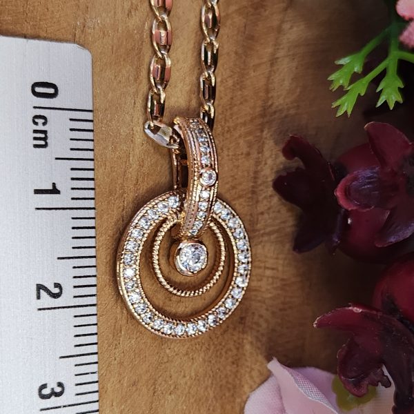 Set "Milano" 3-teilig 18K vergoldet mit funkelnden Zirkonia - Steinen – Bild 3