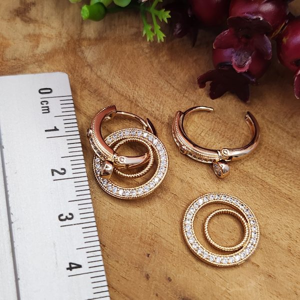Set "Milano" 3-teilig 18K vergoldet mit funkelnden Zirkonia - Steinen – Bild 4