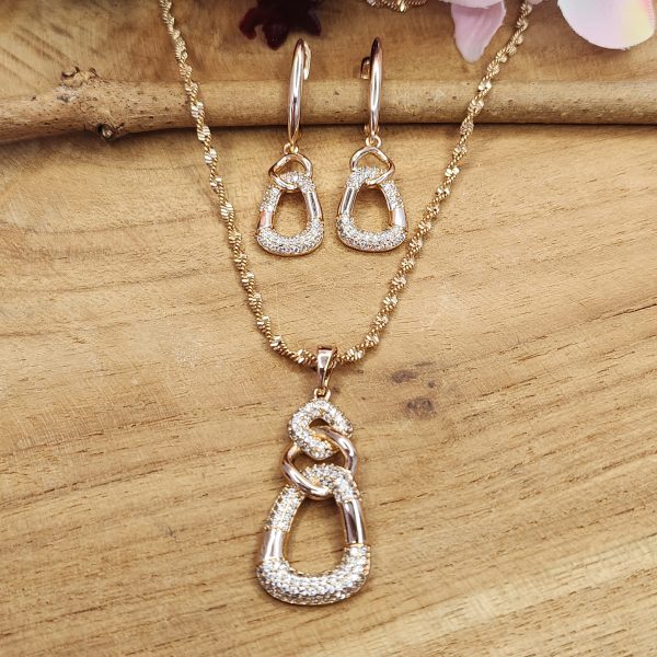 Schmuckset "Wien" 3 - teilig 18K vergoldet Zirkonia – Bild 6