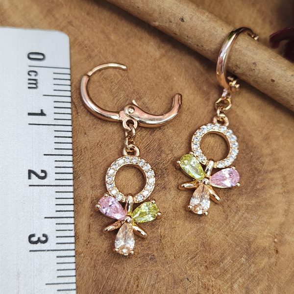 Schmuckset 3-teilig "Frühling"  mit mehrfarbigen Zirkonia, 18K vergoldet – Bild 5