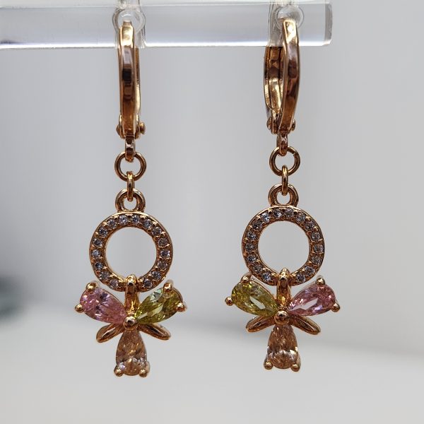 Schmuckset 3-teilig "Frühling"  mit mehrfarbigen Zirkonia, 18K vergoldet – Bild 4