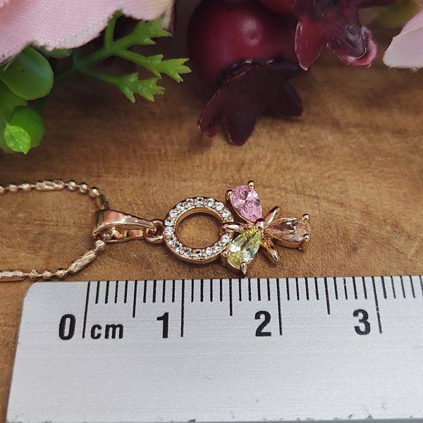 Schmuckset 3-teilig "Frühling"  mit mehrfarbigen Zirkonia, 18K vergoldet – Bild 3