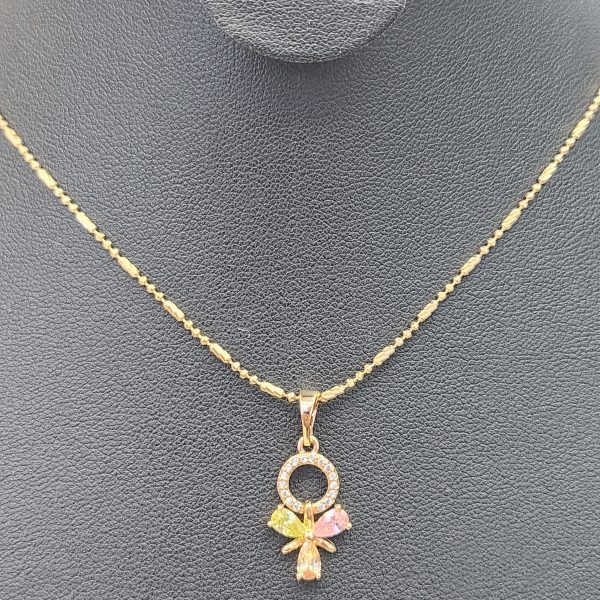 Schmuckset 3-teilig "Frühling"  mit mehrfarbigen Zirkonia, 18K vergoldet – Bild 2