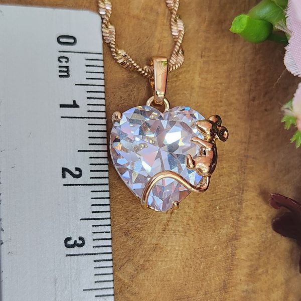 3-teiliges Schmuckset mit Maus-Motiv, Zirkonia, 18K vergoldet – Bild 3