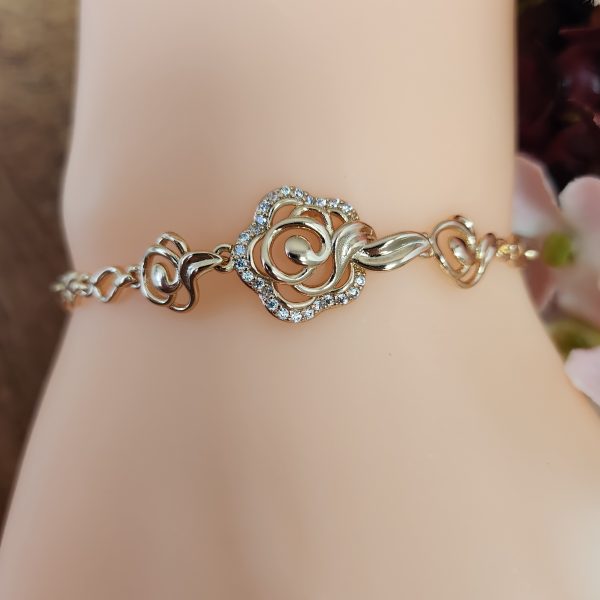 Set "Rose" - 4-teilig - 18K vergoldet mit funkelnden Zirkoa-Steinen – Bild 6