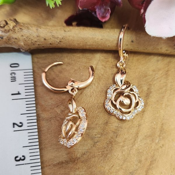Set "Rose" - 4-teilig - 18K vergoldet mit funkelnden Zirkoa-Steinen – Bild 5