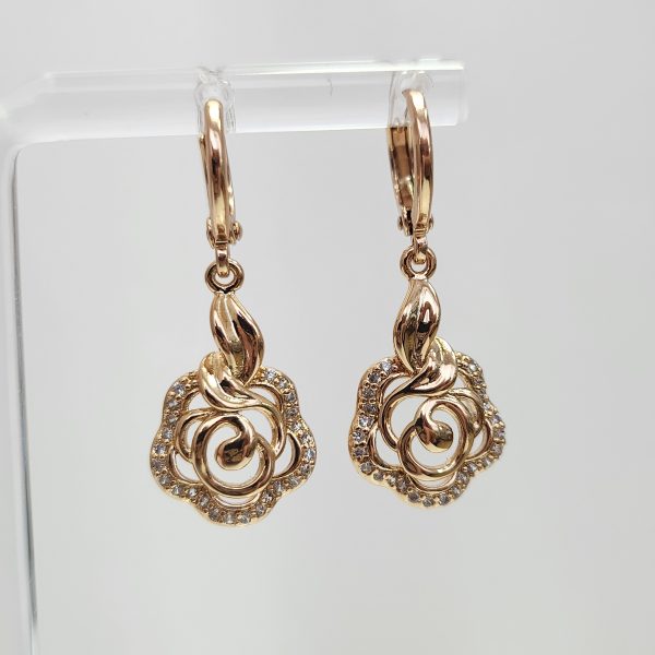 Set "Rose" - 4-teilig - 18K vergoldet mit funkelnden Zirkoa-Steinen – Bild 4