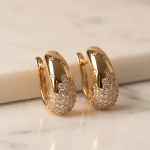 Ohrringe 18K vergoldet mit Zirkonia Steinen